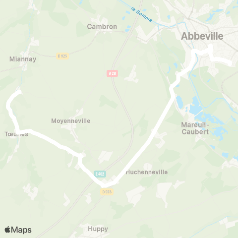 Hauts-de-France Car 80 - Lignes scolaires  map