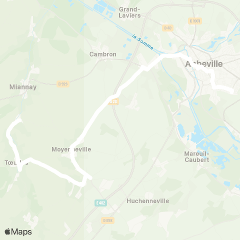 Hauts-de-France Car 80 - Lignes scolaires  map