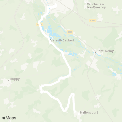 Hauts-de-France Car 80 - Lignes scolaires  map