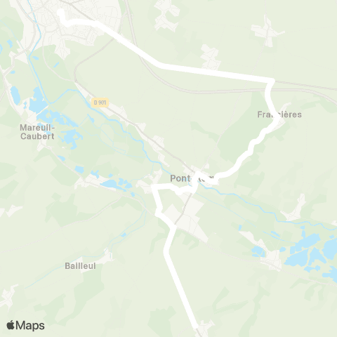 Hauts-de-France Car 80 - Lignes scolaires  map