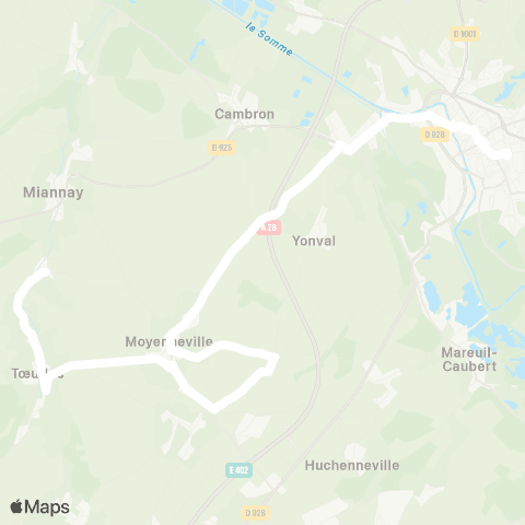 Hauts-de-France Car 80 - Lignes scolaires  map