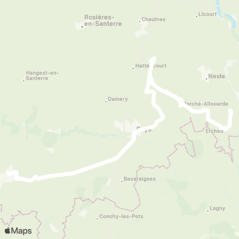 Hauts-de-France Car 80 - Lignes scolaires  map