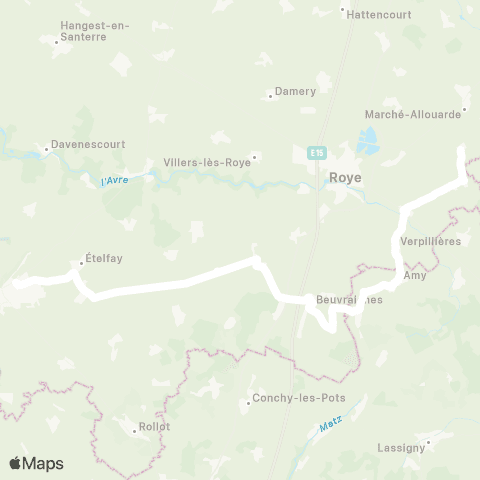 Hauts-de-France Car 80 - Lignes scolaires  map