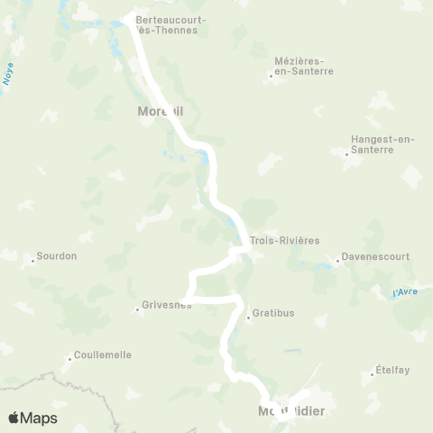 Hauts-de-France Car 80 - Lignes scolaires  map