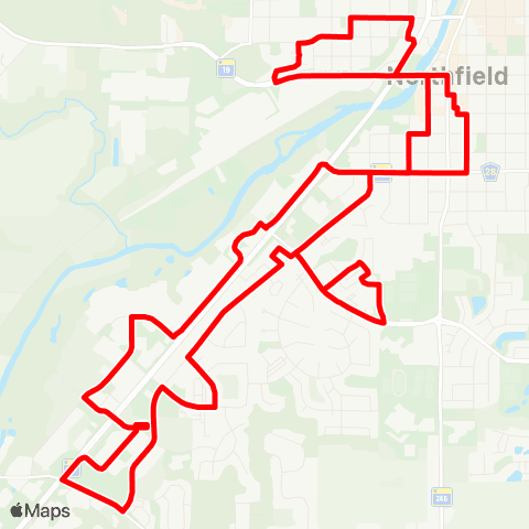 Hiawathaland Transit Red - Northfield map