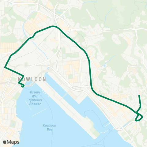 Kowloon Motor Bus Kwun Tong (Tsui Ping Rd) - Kowloon City Ferry map