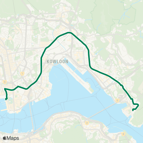 Kowloon Motor Bus Lei Yue Mun Estate - China Ferry Term map