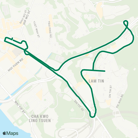 Kowloon Motor Bus Kwun Tong (Yue Man Square) - Lam Tin (Hong Wah Court) (Circular) map