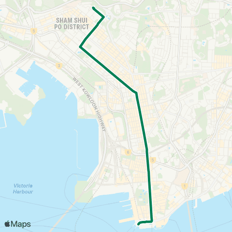 Kowloon Motor Bus Star Ferry - Cheung Sha Wan (So Uk Estate) map