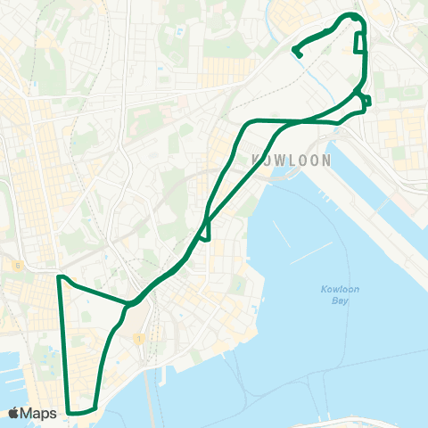 Kowloon Motor Bus Kai Yip - Tsim Sha Tsui East (Circular) map