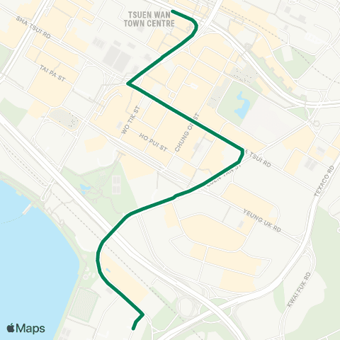 Kowloon Motor Bus Tsuen Wan (Riviera Gardens) - Tsuen Wan Sta map