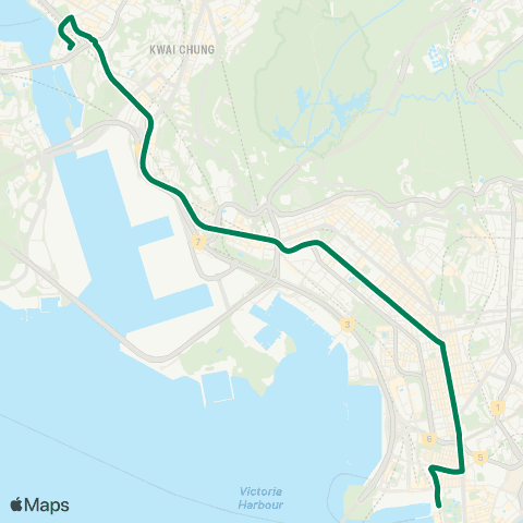 Kowloon Motor Bus Tsuen Wan (Riviera Gardens) - China Ferry Term map