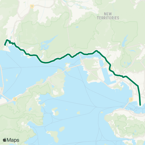 Kowloon Motor Bus Sun Tuen Mun Centre - Tsim Sha Tsui map
