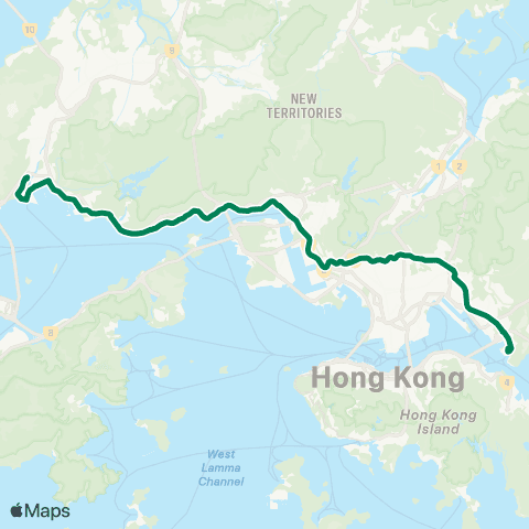 Kowloon Motor Bus Tuen Mun (Lung Mun Oasis) - Lei Yue Mun Estate map