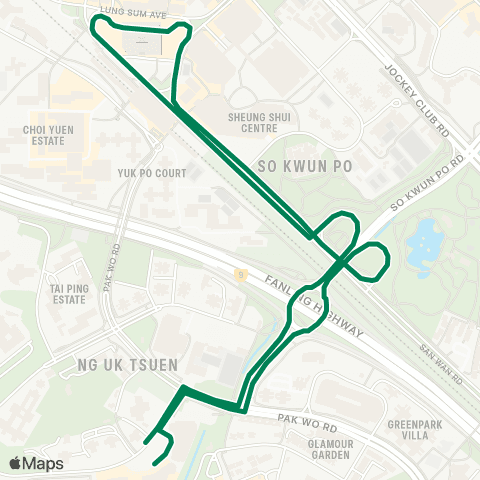 Kowloon Motor Bus Sheung Shui (Ching Ho) - Sheung Shui Sta (Circular) map
