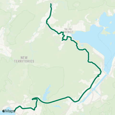 Kowloon Motor Bus Kau Lung Hang - Tsuen Wan West Station map