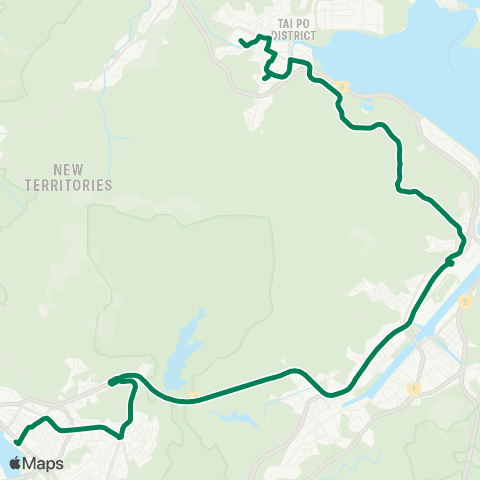 Kowloon Motor Bus Tai Po (Tai Wo) - Tsuen Wan West Station map