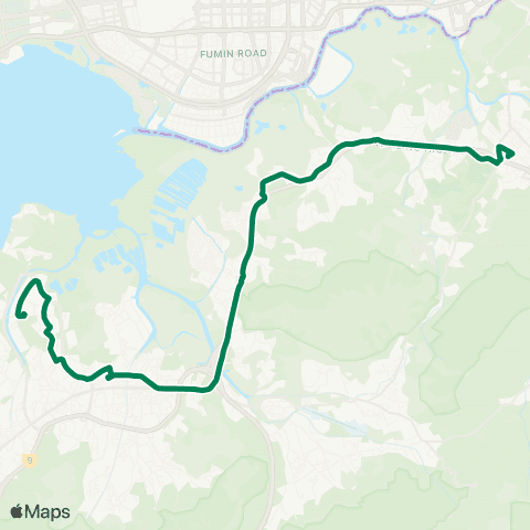 Kowloon Motor Bus Tin Fu - Sheung Shui (Choi Yuen) map