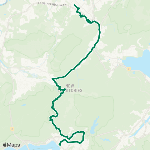 Kowloon Motor Bus Sheung Shui - Tsuen Wan (Nina Tower) map
