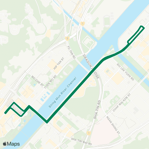 Kowloon Motor Bus Shatin Central - Ravana Garden (Circular) map