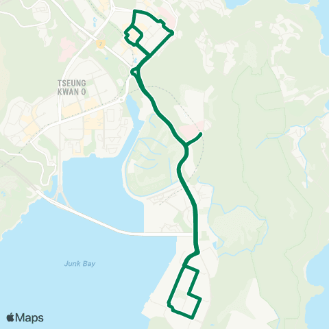Kowloon Motor Bus Hang Hau (N)(Tseung Kwan O Hosp) - Tseung Kwan O Industrial Estate (Circular) map