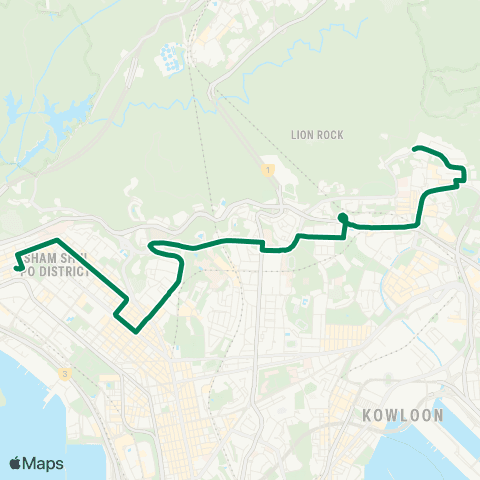 Kowloon Motor Bus Tsz Wan Shan (North) - Cheung Sha Wan map