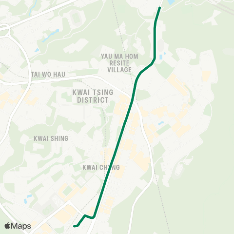 Kowloon Motor Bus Lei Muk Shue - Kwai Fong Station map