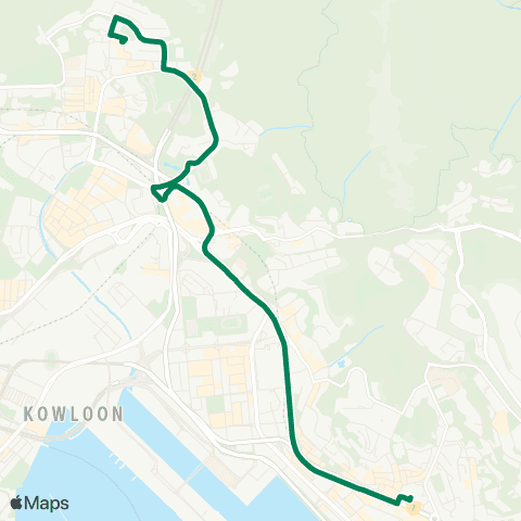 Kowloon Motor Bus Tsz Wan Shan (Central) - Kwun Tong (Yue Man Square) map