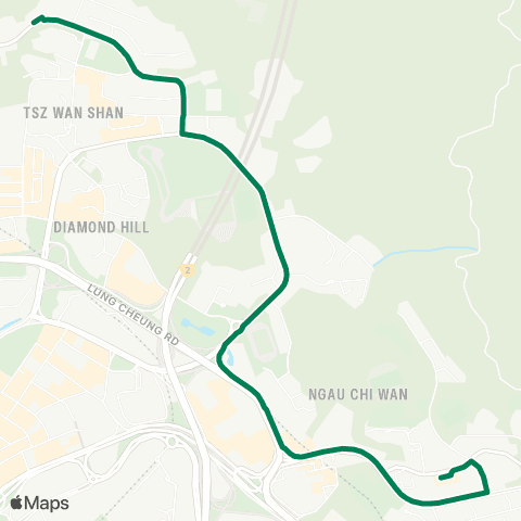 Kowloon Motor Bus Tsz Wan Shan (North) - Choi Wan map