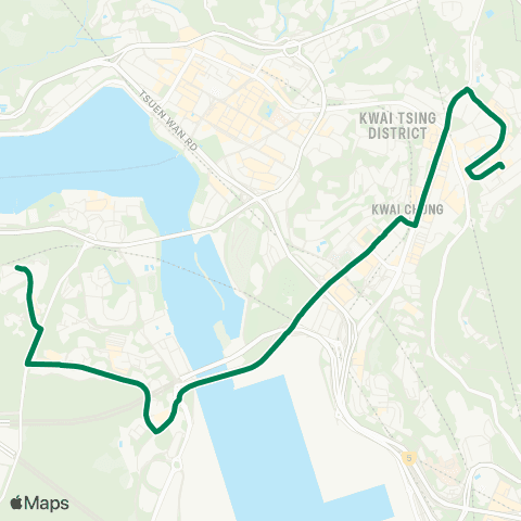 Kowloon Motor Bus Tsing Yi (Cheung Wang Estate) - Shek Lei (Tai Loong St) map