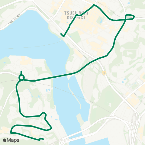 Kowloon Motor Bus Tsing Yi (Cheung Ching Estate) - Tsuen Wan W Sta map