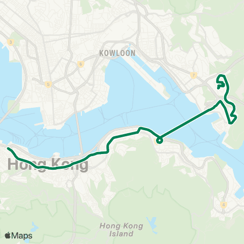 Kowloon Motor Bus Ping Tin - Central (Gilman Street) map