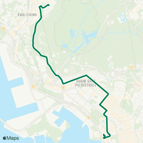 Kowloon Motor Bus Shek Lei (Tai Loong St) - Olympic Sta map