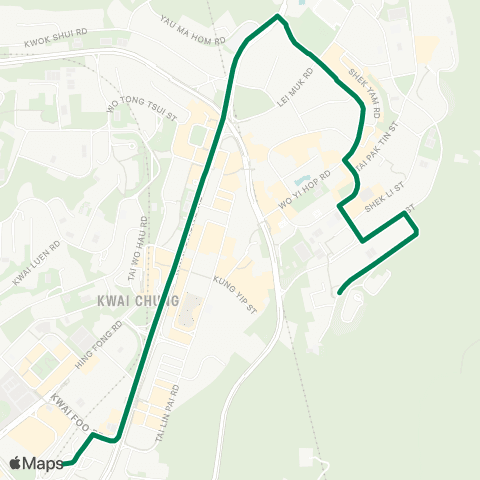 Kowloon Motor Bus Shek Lei (Lei Pui St) - Kwai Fong Sta map