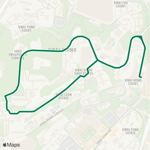 Kowloon Motor Bus Kwai Hing Sta - Kwai Shing (Central) (Circular) map