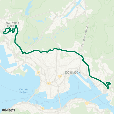 Kowloon Motor Bus Kwai Shing (East) - Ping Tin map