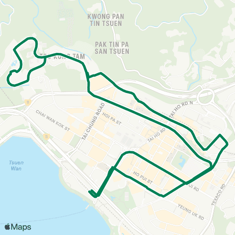 Kowloon Motor Bus Tsuen Wan W Sta - Allway Gardens (Circular) map