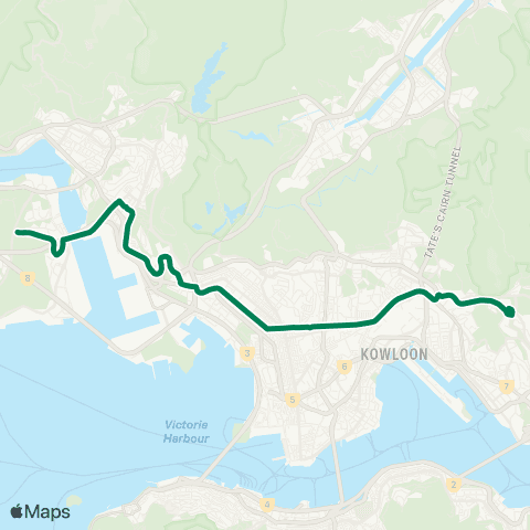 Kowloon Motor Bus Tsing Yi (Cheung Hong Estate) - Shun Lee map