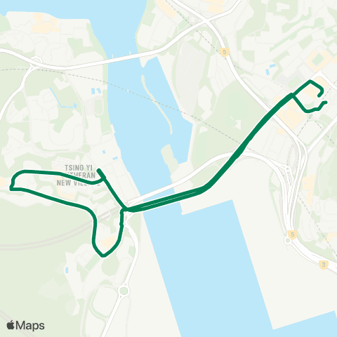 Kowloon Motor Bus Kwai Fong Sta - Cheung Chung (Circular) map