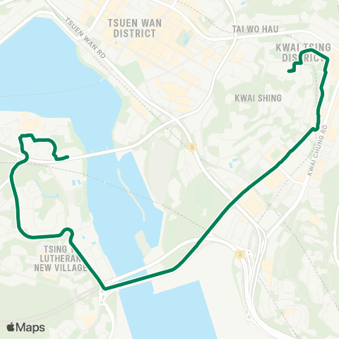 Kowloon Motor Bus Tsing Yi Station - Kwai Chung Estate map