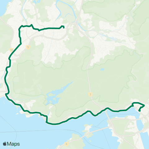 Kowloon Motor Bus Yoho Mall (Yuen Long) - Tsuen Wan (Nina Tower) map