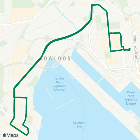 Kowloon Motor Bus Telford Gardens - Hung Hom (Circular) map