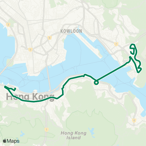Kowloon Motor Bus Ping Tin - Central Ferry Piers map