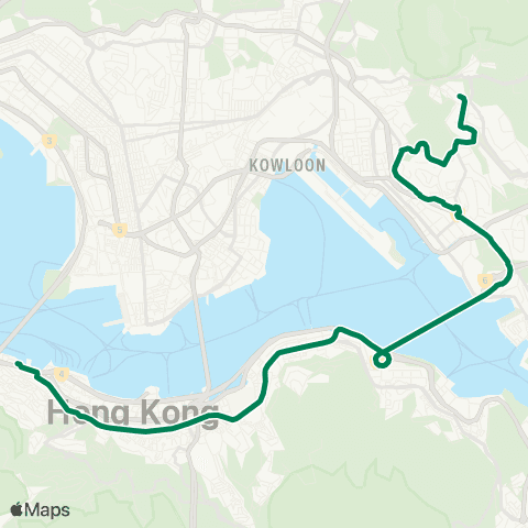 Kowloon Motor Bus Shun Lee - Central (Macao Ferry) map