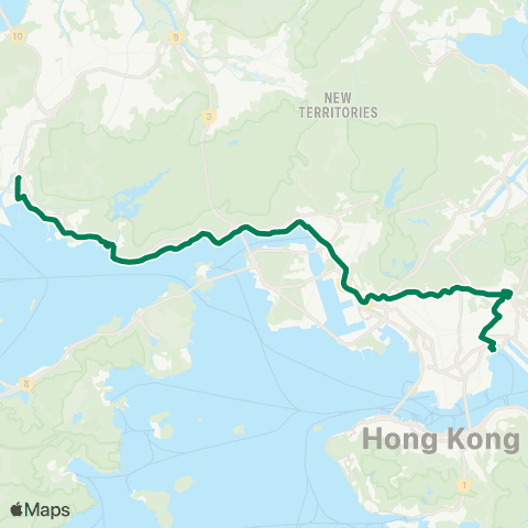 Kowloon Motor Bus Tuen Mun Central - Kowloon City Ferry map