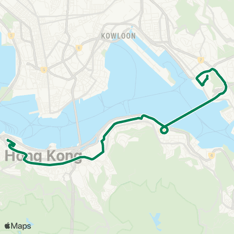Kowloon Motor Bus Laguna City - Central (Hong Kong Sta) map