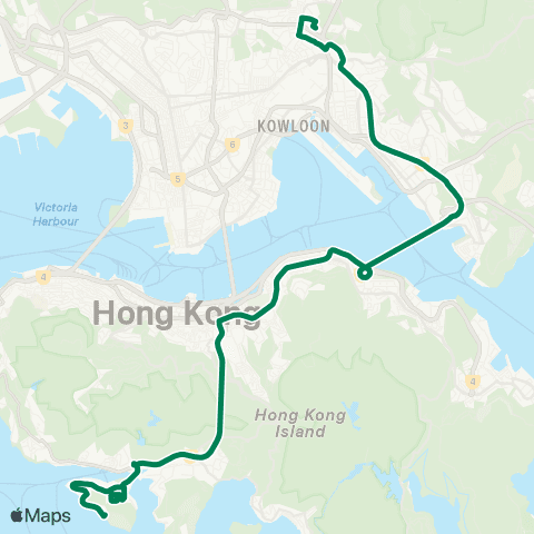 Kowloon Motor Bus Diamond Hill Sta - Ap Lei Chau Lee Lok St map
