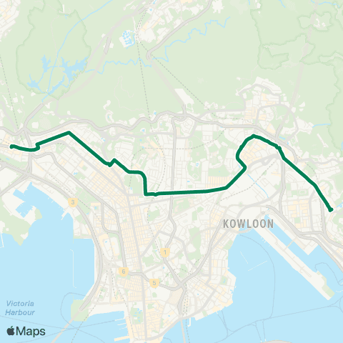 Kowloon Motor Bus Ngau Tau Kok - Mei Foo map