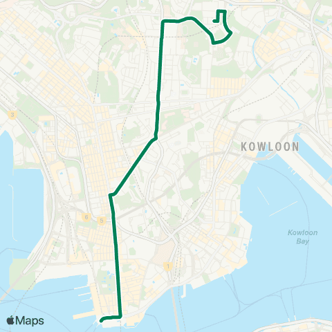 Kowloon Motor Bus Star Ferry - Lok Fu map