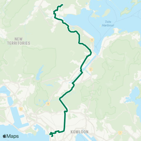 Kowloon Motor Bus Fu Tip - Mong Kok (Park Avenue) map